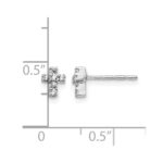 14k White Gold Diamond Cross Earrings - Image 4