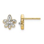 14k Diamond Fleur de Lis Post Earrings