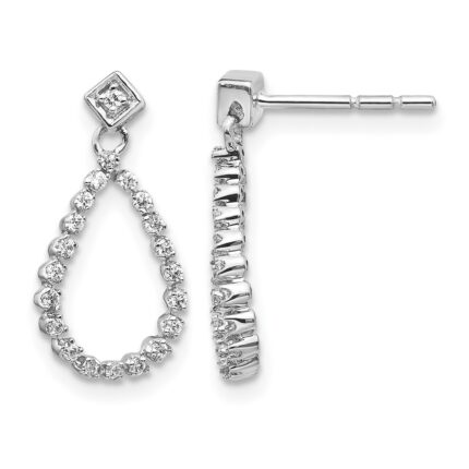 14k White Gold 1/4 carat Lab Grown Diamond VS/SI+ G+ Complete Dangle Teardrop Post Earrings