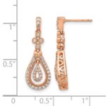 14k Rose Gold Polished 3/8 carat Diamond Teardrop Dangle Post Earrings - Image 4