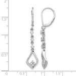 14k White Gold 1/5 carat Lab Grown Diamond VS/SI+ G+ Complete Dangle Leverback Earrings - Image 4