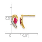 10k Diamond and Ruby Earrings - Image 4