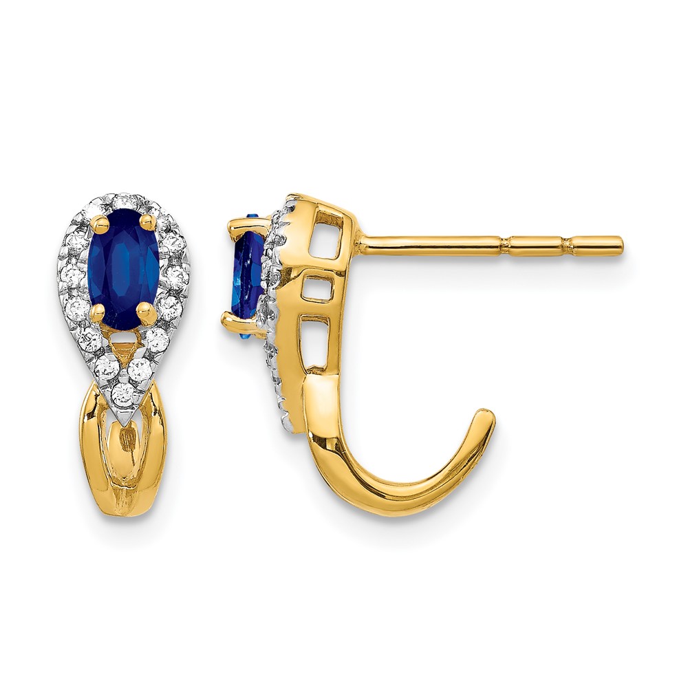 EM5593-SA-013-1YA.jpg 10k Yellow Gold Diamond and Sapphire Earrings - Image 1