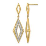 14k Polished 3/8 carat Diamond Fancy Dangle Post Earrings