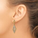 14k Polished 3/8 carat Diamond Fancy Dangle Post Earrings - Image 3