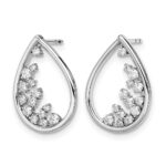 14k White Gold 1/3 carat Diamond Teardrop Post Earrings - Image 2