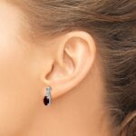 14k White Gold Oval Garnet and Diamond Earrings - Image 3
