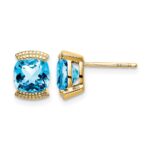 14k Blue Topaz Post Earrings
