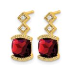14k Garnet and Diamond Earrings - Image 2