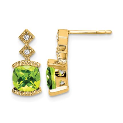 14k Peridot and Diamond Earrings