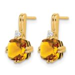 10k Cushion Citrine and Diamond Earrings - Image 2