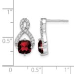 14k White Gold Garnet and Diamond Earrings - Image 4