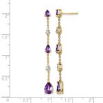 14k Amethyst and White Topaz Dangle Earrings - Image 4