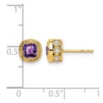 14k Cushion Amethyst and Diamond Earrings - Image 4