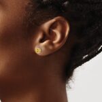 14k Cushion Citrine and Diamond Earrings - Image 3