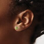 14k White Gold Round Peridot Earrings - Image 3