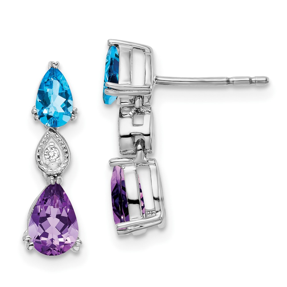 EM7131-BT_AM-002-WA.jpg 14k White Gold Blue Topaz/Amethyst/Diamond Earrings - Image 1