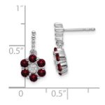 14k White Gold Garnet and Diamond Earrings - Image 4