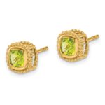 14k Cushion Peridot Earrings - Image 2