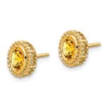 14k Oval Citrine Post Earrings - Image 2