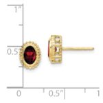 10k Oval Garnet Post Earrings - Image 4