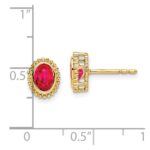 14k 5x3mm Oval Ruby Post Earrings - Image 4
