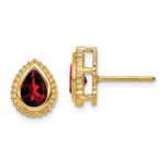 14k Pear Garnet Post Earrings