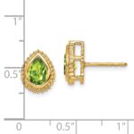 14k Pear Peridot Post Earrings - Image 4