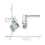 Sterling Silver Antique Cushion Aquamarine and Diamond Earrings - Image 4