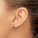 10k Yellow Gold Cushion Garnet and Diamond Earrings - Image 3