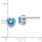 Sterling Silver Rhodium-plated Blue Topaz and Diamond Earrings - Image 4