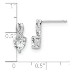 Sterling Silver Rhodium-plated White Topaz and Diamond Earrings - Image 4