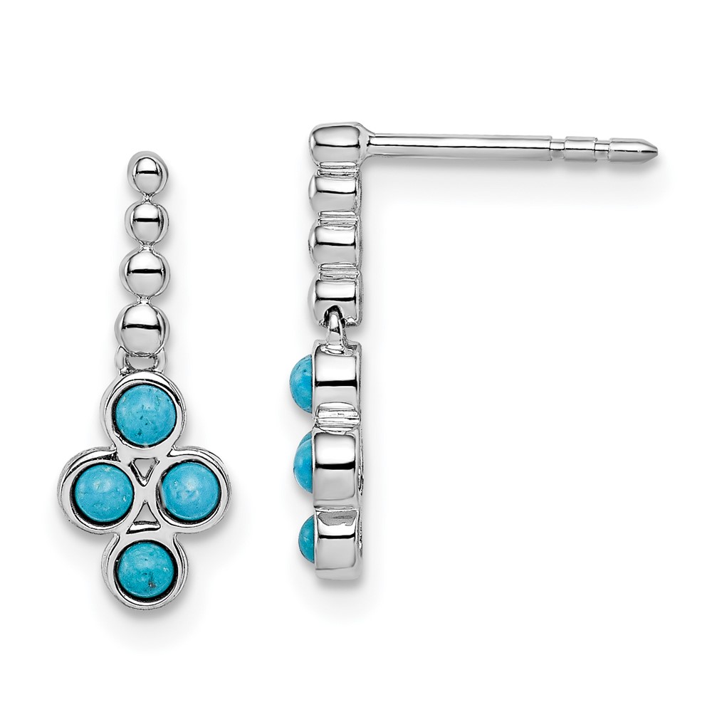 EM7414-BTQ-W.jpg 14k White Gold Turquoise Earrings - Image 1