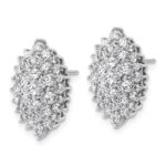 14k 2 1/2 carat Lab Grown Diamond VS/SI+ G+ Complete Cluster Post Earrings - Image 2