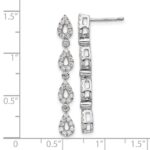 14k White Gold 3/4 carat Lab Grown Diamond VS/SI+ G+ Complete Dangle Teardrop Post Earrings - Image 4