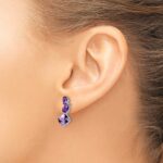 14k White Gold Amethyst Dangle Earrings - Image 3
