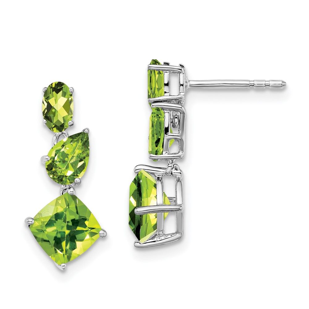 EM7457-PE-W.jpg 14k White Gold Peridot Dangle Earrings - Image 1