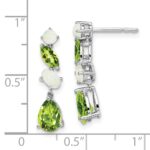14k White Gold Peridot and Opal Dangle Earrings - Image 4