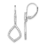 14k White Gold 1/2 carat Lab Grown Diamond VS/SI+ G+ Complete Fashion Dangle Leverback Earrings