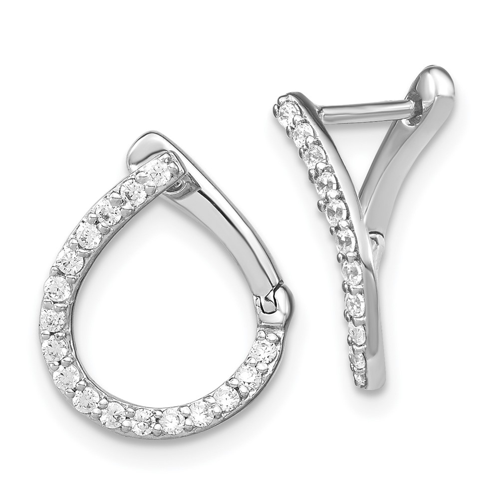 EM7964-036-WAA.jpg 14k White Gold 1/3 carat Lab Grown Diamond VS/SI+ G+ Complete Hinged Hoop Earrings - Image 1