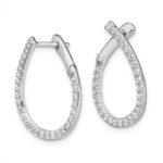 14k White Gold 3/4 carat Lab Grown Diamond VS/SI+ G+ Complete Hinged Hoop Earrings - Image 2