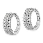 14k White Gold 2 1/2 carat Lab Grown Diamond VS/SI+ G+ Complete Hinged Hoop Earrings - Image 2