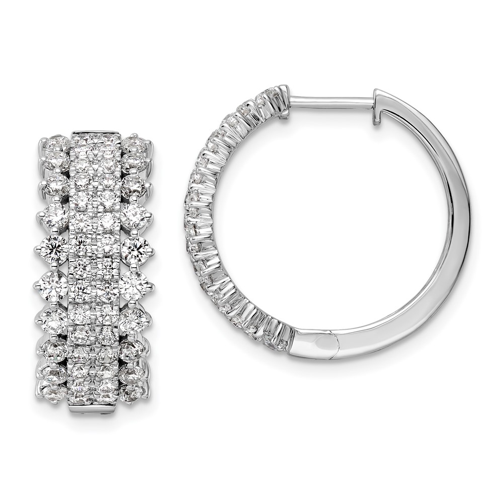 EM8364-250-WAA.jpg 14k White Gold 2 1/2 carat Lab Grown Diamond VS/SI+ G+ Complete Hinged Hoop Earrings - Image 1