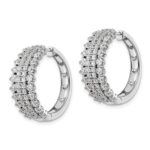 14k White Gold 3 carat Lab Grown Diamond VS/SI+ G+ Complete Hinged Hoop Earrings - Image 2