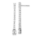 14k White Gold Polished 3/4 carat Diamond Drop Post Earrings