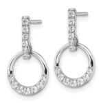 14k White Gold 3/8 carat Lab Grown Diamond VS/SI+ G+ Complete Dangle Circle Post Earrings - Image 2