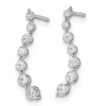 10k White Gold Graduating Diamond Post Earrings - Image 2