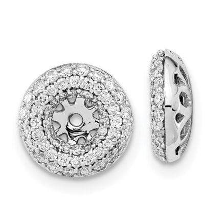 14k White Gold 1/2 carat Diamond Double Circle Earring Jackets