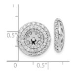 14k White Gold 1.53 carat Diamond Double Circle Earring Jackets - Image 4