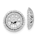 14k White Gold 1/2 carat Diamond Double Circle Earring Jackets